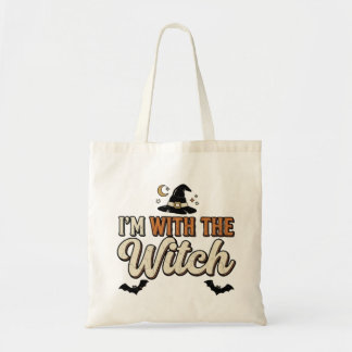 Tote Bag Je suis avec la sorcière Halloween