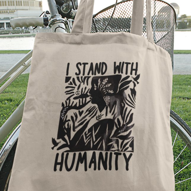 Tote Bag Je suis avec l'humanité Unité Mondiale de Paix Sol (Get yours now and let your heartwarming message travel far and wide.)