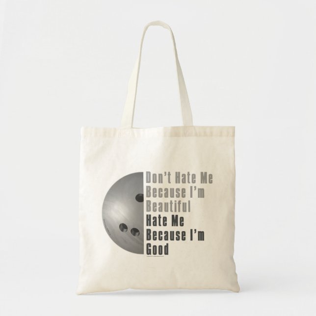 Tote Bag Je Suis Beau Je Suis Bon Bowling Grey (Devant)