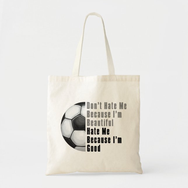 Tote Bag Je Suis Beau Je Suis Bon Soccer Ball (Devant)