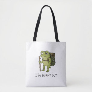 Tote Bag Je suis épuisé drôle grenouille randonnée design