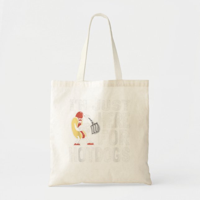 Tote Bag Je suis juste là pour la nourriture Hotdogs Saucag (Devant)