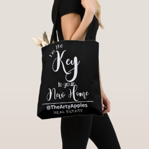 Tote Bag Je suis la clé de votre nouvel agent immobilier