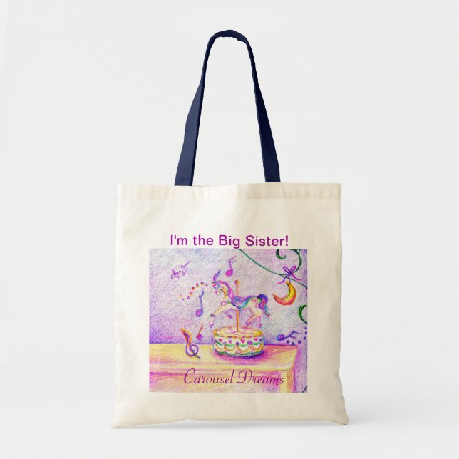 Tote Bag Je suis la grande soeur, Carousel Dreams Budget Fo (Devant)