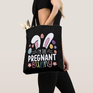 Tote Bag Je suis la maman lapin enceinte Pâques famille ten