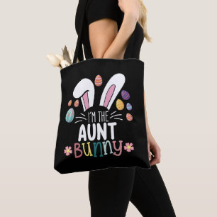 Tote Bag Je suis la tante Bunny Pâques famille appariement