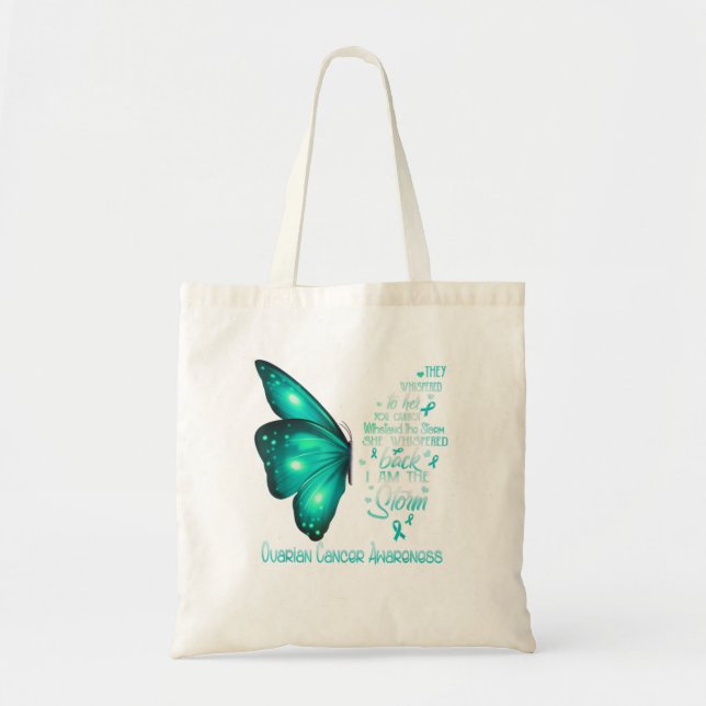 Tote Bag Je suis la tempête Conscience du cancer de l'ovair (Devant)