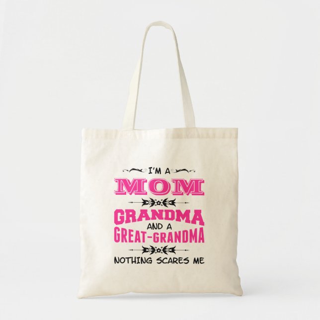 Tote Bag Je suis maman, grand-mère et grand-mère (Devant)