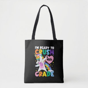 Tote Bag Je suis prêt à écraser 4e année Unicorne Coeur 1er
