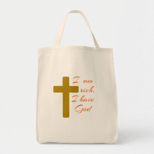 TOTE BAG JE SUIS RICHE. J'AI DIEU.