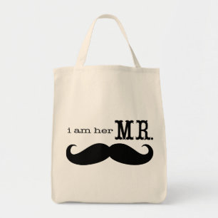 Tote Bag Je suis Son Mr Mustache Grooms Lune de miel