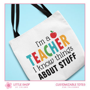 Tote Bag Je suis un enseignant je sais des choses Personnal
