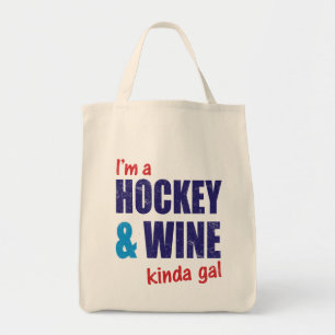 Tote Bag Je suis un hockey et un vin plutôt gallon