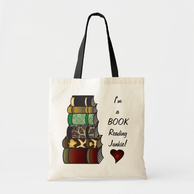 Tote Bag Je suis un Junkie de lecture de livre (Devant)