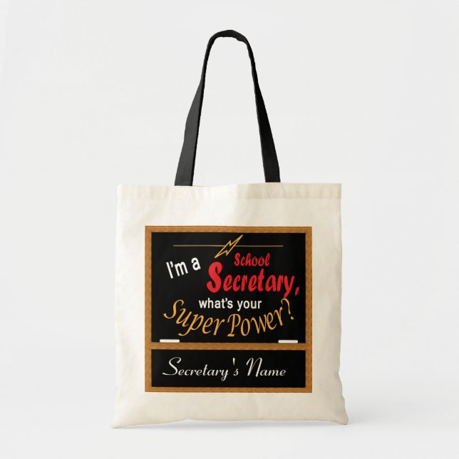 Tote Bag Je suis un secrétaire d'école, ce qui est votre (Devant)