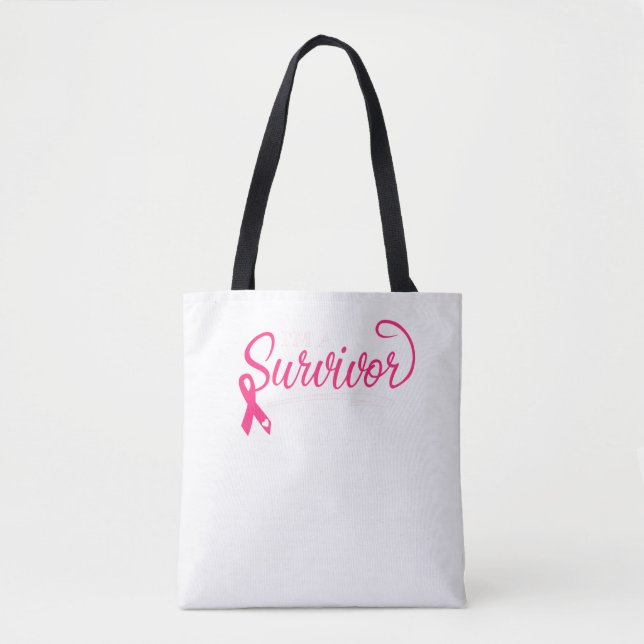 Tote Bag Je suis un survivant de la sensibilisation au canc (Devant)