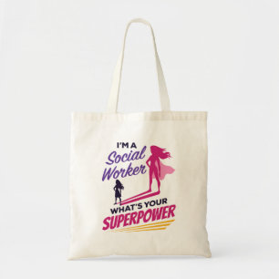 Tote Bag Je suis un travailleur social Quel est votre super