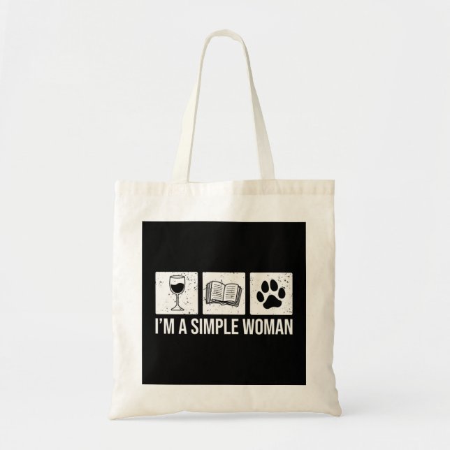 Tote Bag Je suis Une Femme Simple Livres & Chiens, Lov de l (Devant)