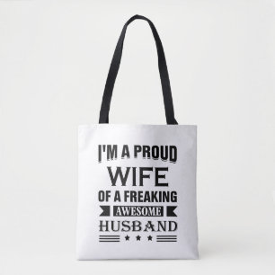 Tote Bag Je suis une fière épouse d'un incroyable mari.