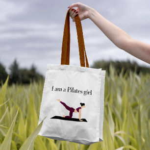 Tote Bag "Je suis une fille Pilates"mignonne violette femin