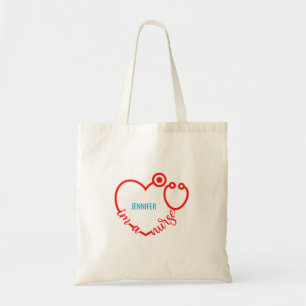 Tote Bag Je suis une infirmière Stethoscope Nom personnalis