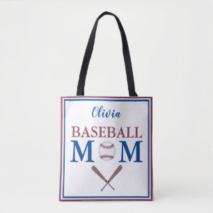 Tote Bag Je suis une maman de baseball personnalisée