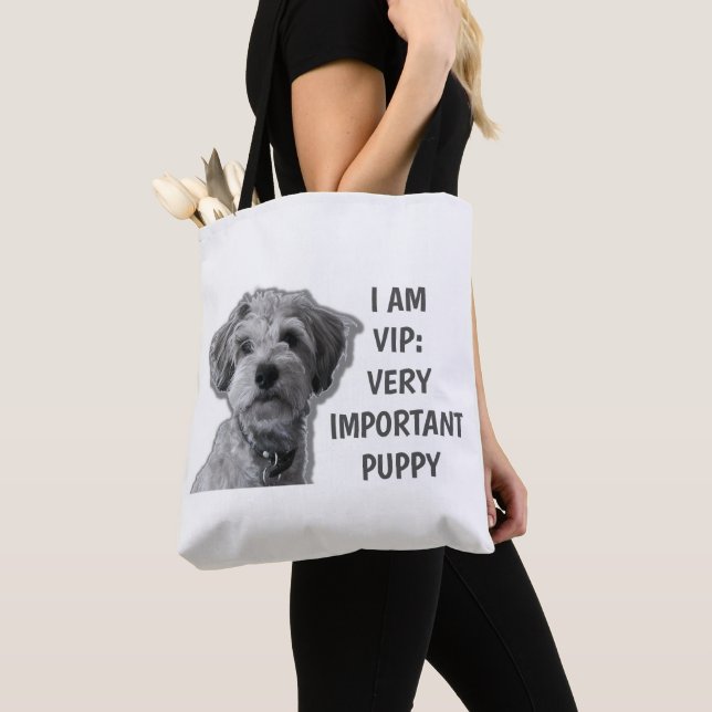 Tote Bag Je suis VIP : Très important Chien, chien mignon (De près)