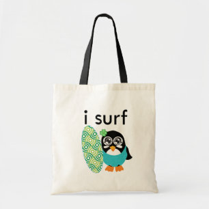 Tote Bag Je surfe le pingouin