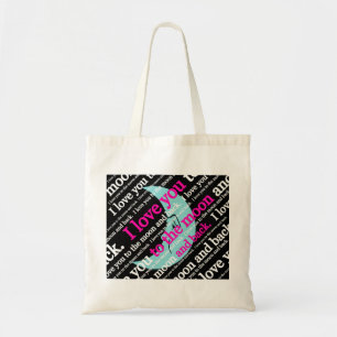 Tote Bag Je t'aime à la lune et aux cadeaux arrières