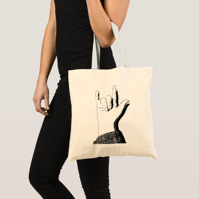 Tote Bag Je t'aime dans ASL (Devant (produit))