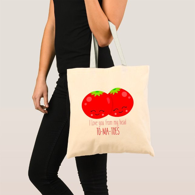 Tote Bag Je T'Aime De Ma Tête Tomates (Créateur téléchargé)