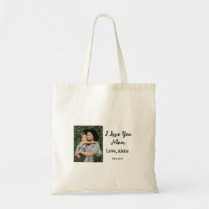 Tote Bag Je t'aime mère jour élégant ajouter photo texte