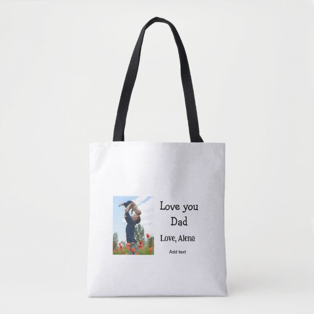 Tote Bag Je t'aime papa fête des pères élégant ajouter du t (Devant)