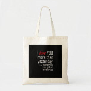 Tote Bag Je t'aime plus qu'hier Conception romantique 