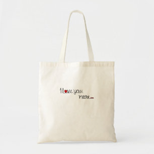 Tote Bag Je t'aime plus Typography Red Hearts Design