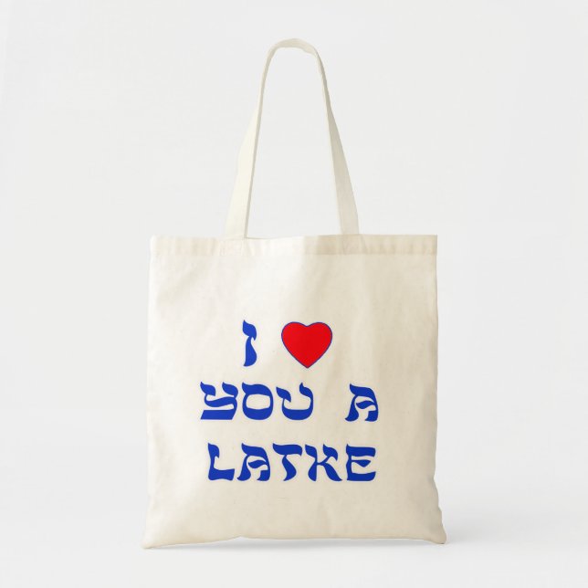 Tote Bag Je t'aime un Latke (Devant)