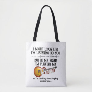Tote Bag Je t'écoute, mais dans ma tête je joue