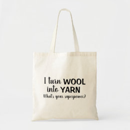 Tote Bag Je transforme la laine en fils amusant tournoyant