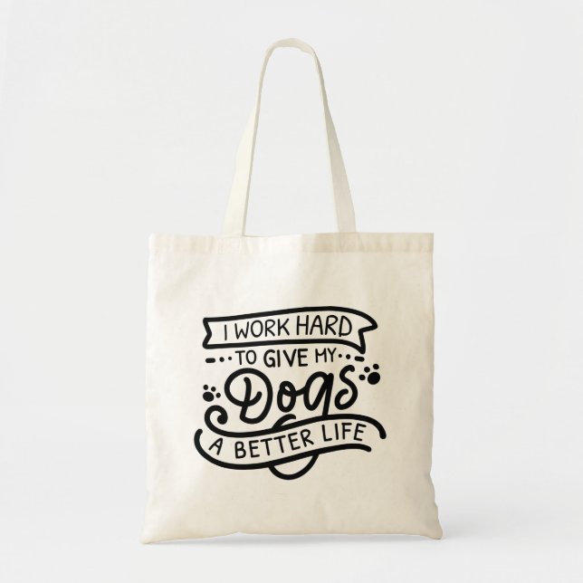Tote Bag Je Travaille Des Chiens Durs (Devant)