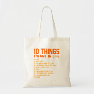 Tote Bag Je Veux Des Voitures Dans La Vie Mécanique Automa
