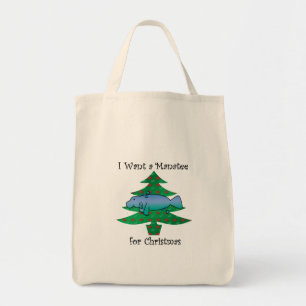 Tote Bag Je veux un lamantin pour Noël
