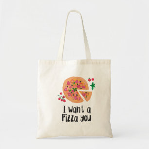 Tote Bag Je veux une pizza vous fourre-tout