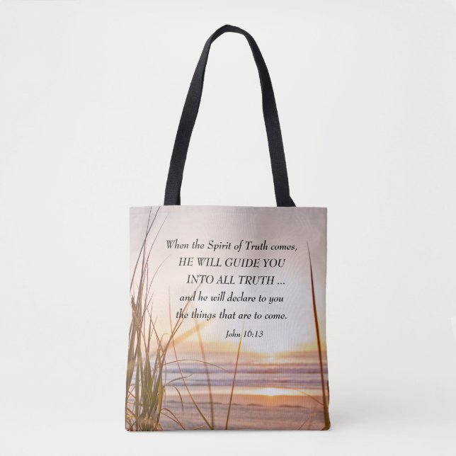 Tote Bag Jean 16:13 L'Esprit de Vérité vous guidera, Océan (Devant)