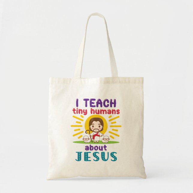 Tote Bag J'Enseigne À Des Humains Minuscules Sur L'École Du (Devant)