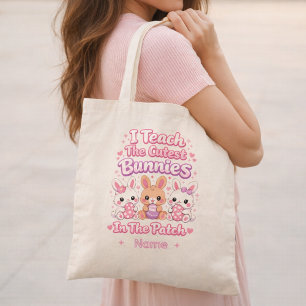 Tote Bag J'enseigne aux plus mignons lapins du carré