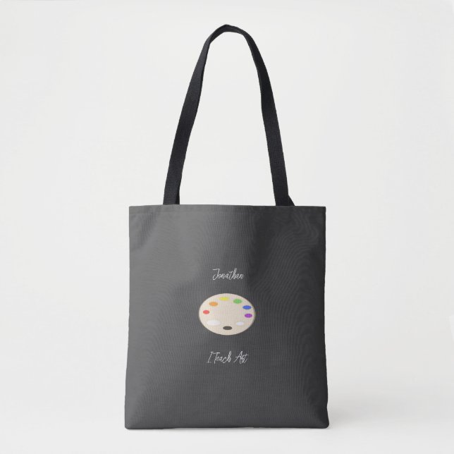 Tote Bag J'enseigne l'art personnalisé Palette de peinture  (Devant)