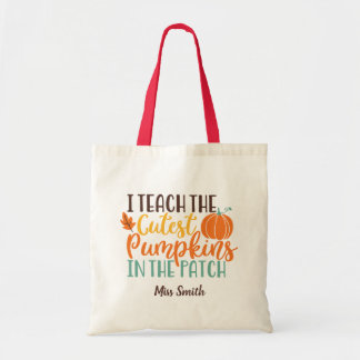 Tote Bag J'Enseigne Le Citation D'Automne Citrouille Le Plu