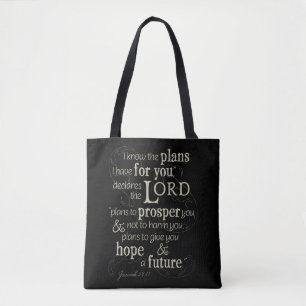 Tote Bag Jérémie 29:11 Je connais les plans que j'ai pour v