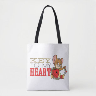 Tote Bag Jerry Mouse "Key To My Heart" Valentine