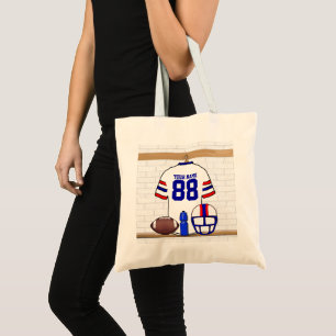 Tote Bag Jersey de football blanc rouge